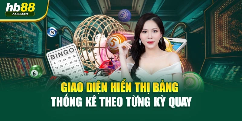 Giao diện hiển thị bảng thống kê theo từng kỳ quay